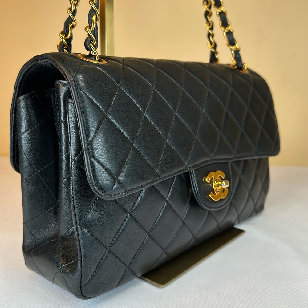CHANEL Black and Gold Shoulder Bag